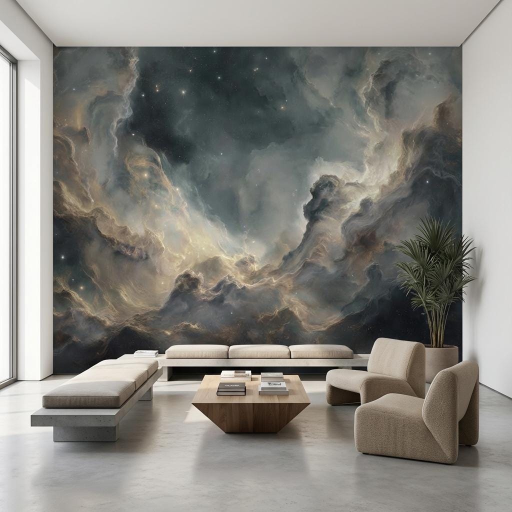 Cosmic Wallpaper Ethereal Galaxy Wall Mural