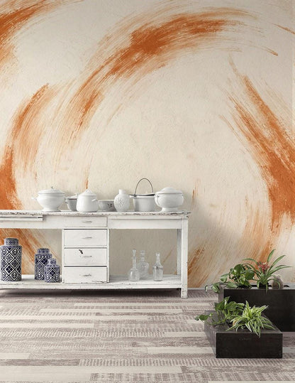 Minimalist Terracotta Abstract Mural Boho Peel and Stick Wallpaper