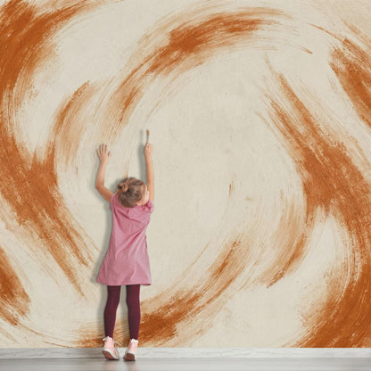 Minimalist Terracotta Abstract Mural Boho Peel and Stick Wallpaper