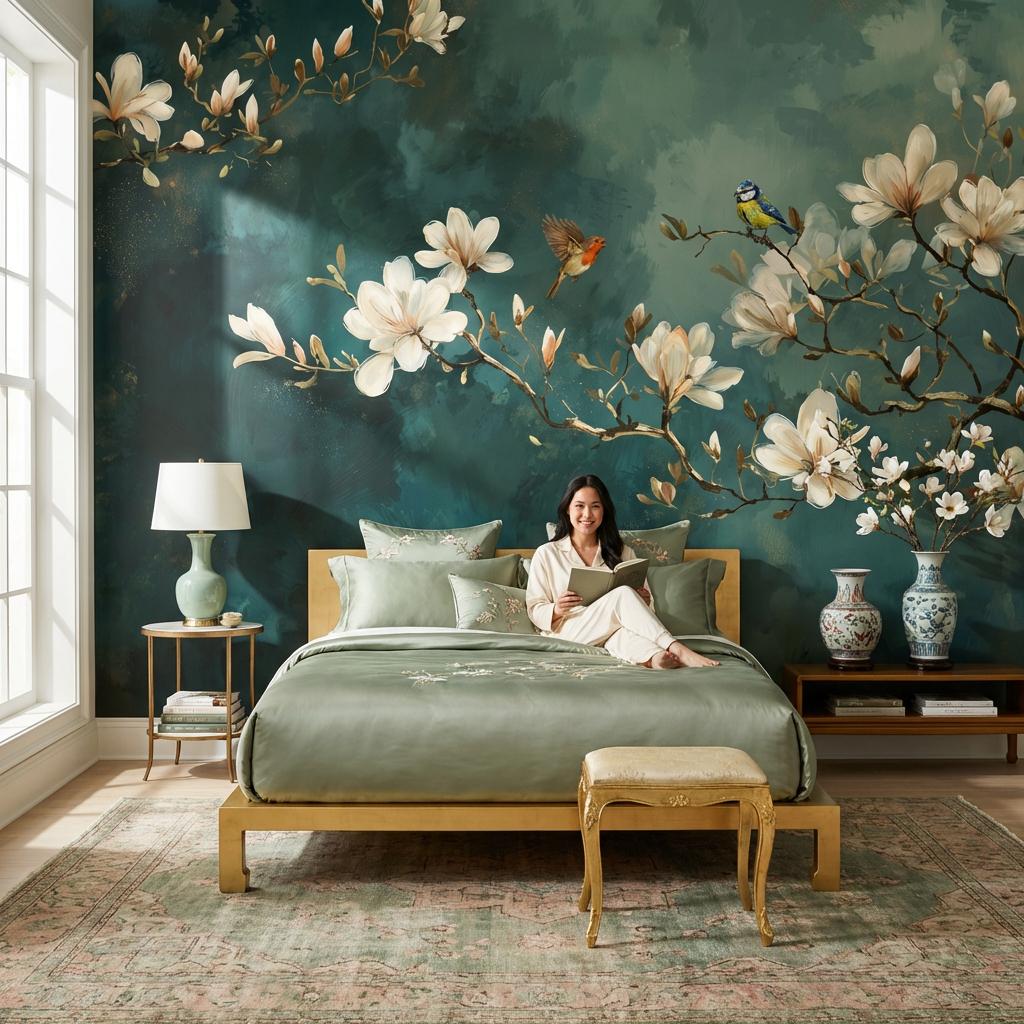 Magnolia Wallpaper Birds Nature Wall Mural
