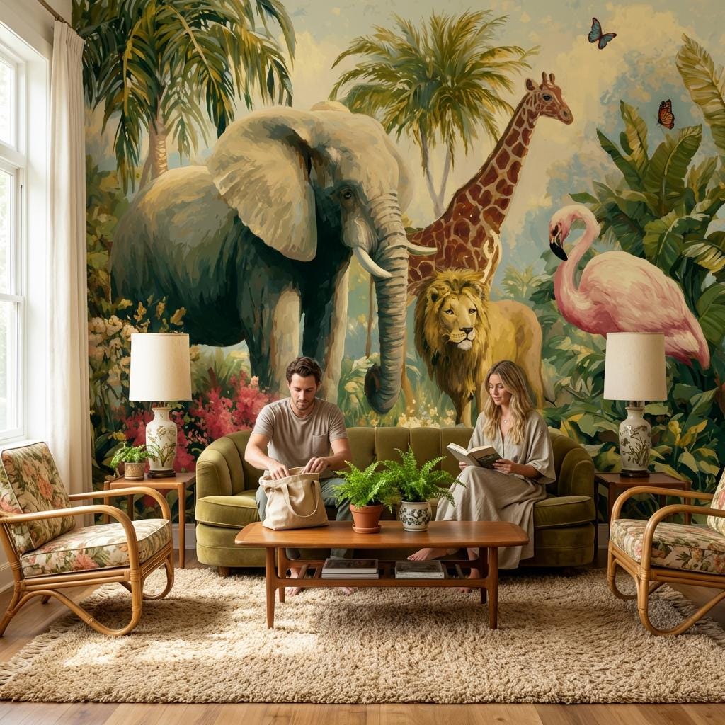 Jungle Wallpaper Tropical Wildlife Wall Mural
