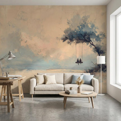 Minimalist Tree Wallpaper Abstract Dreamy Wall Mural