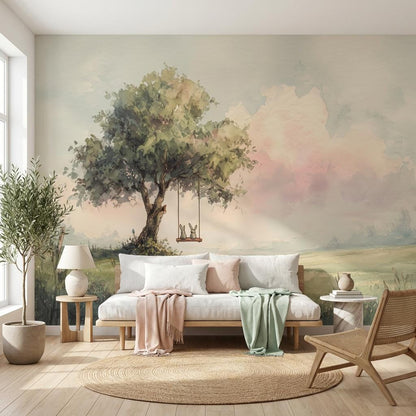 Watercolor Landscape Wallpaper Serene Nature Wall Mural