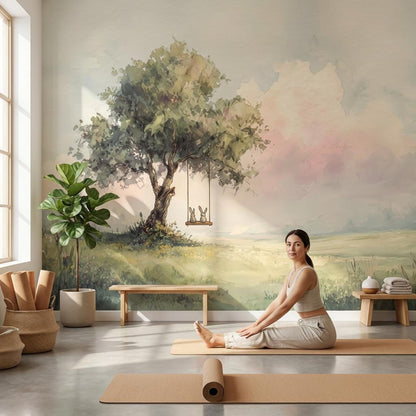 Watercolor Landscape Wallpaper Serene Nature Wall Mural