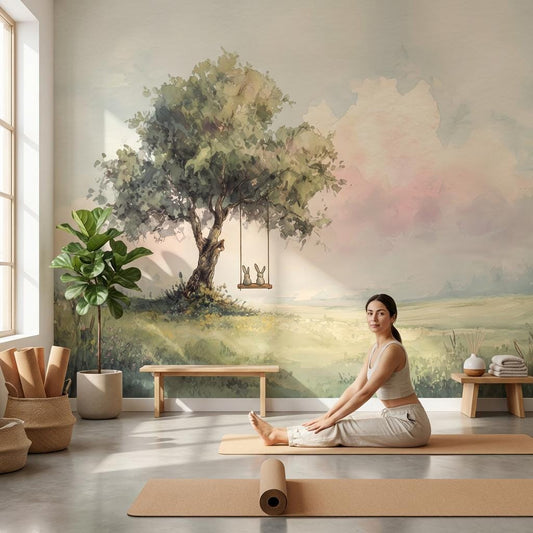 Watercolor Landscape Wallpaper Serene Nature Wall Mural