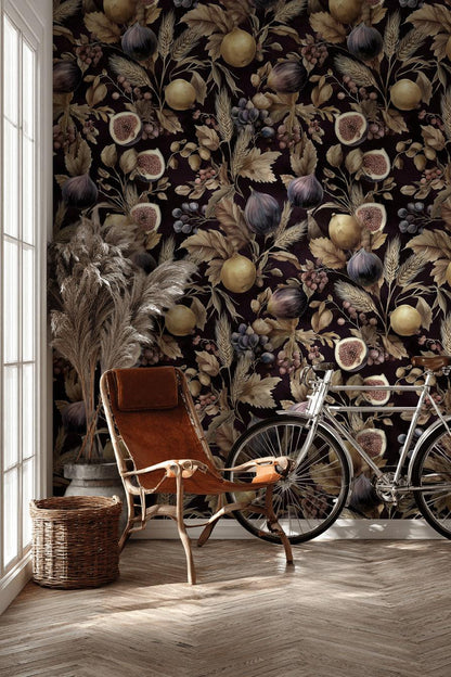 Vintage Wallpaper Botanical Fruits Wall Mural