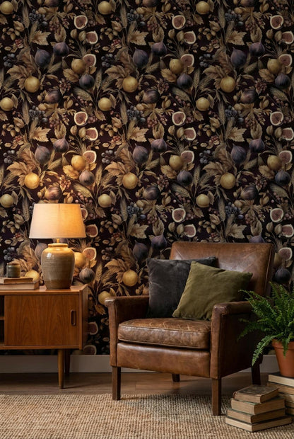 Vintage Wallpaper Botanical Fruits Wall Mural