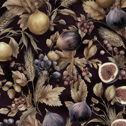 Vintage Wallpaper Botanical Fruits Wall Mural