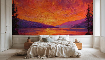 Sunset Wallpaper Landscape Abstract Wall Mural