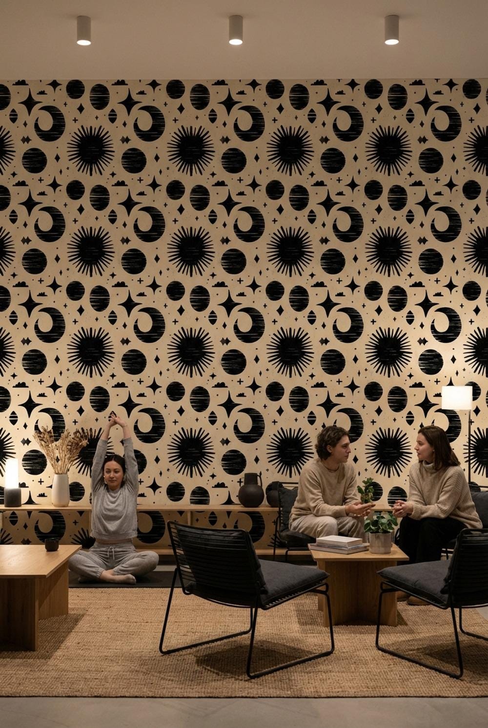 Geometric Wallpaper Abstract Celestial Wall Mural