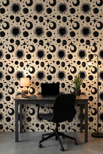 Geometric Wallpaper Abstract Celestial Wall Mural