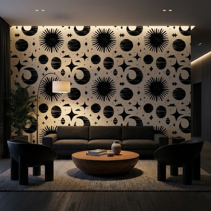 Geometric Wallpaper Abstract Celestial Wall Mural