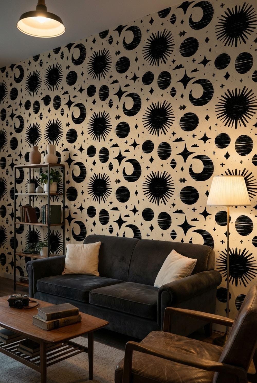 Geometric Wallpaper Abstract Celestial Wall Mural