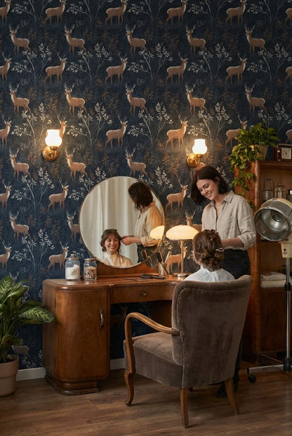Deer Forest Wallpaper Vintage Rustic Wall Mural
