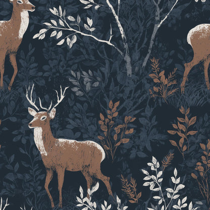 Deer Forest Wallpaper Vintage Rustic Wall Mural