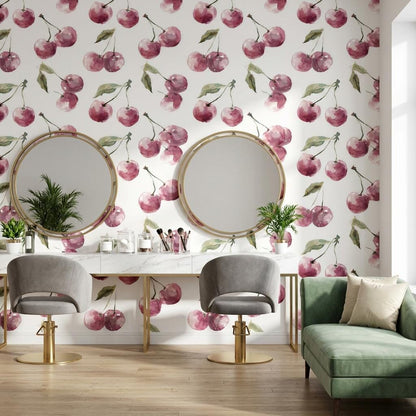 White Background Wallpaper Muted Green Wall Mural
