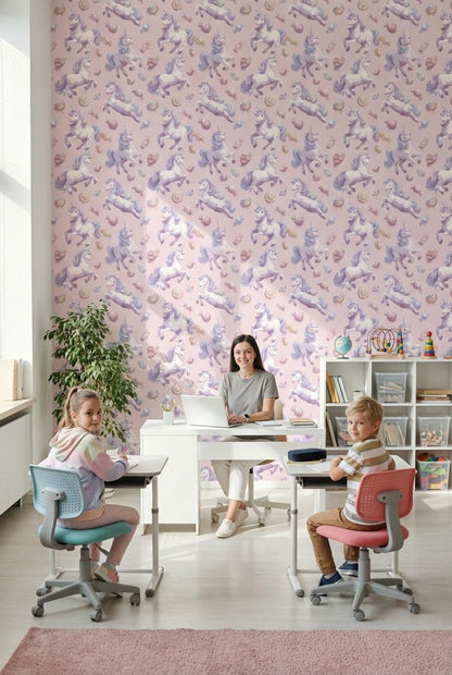 Unicorn Fantasy Wallpaper Candy Whimsical Wall Mural