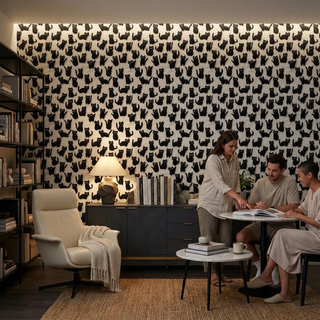 White Background Wallpaper Modern Playful Wall Mural