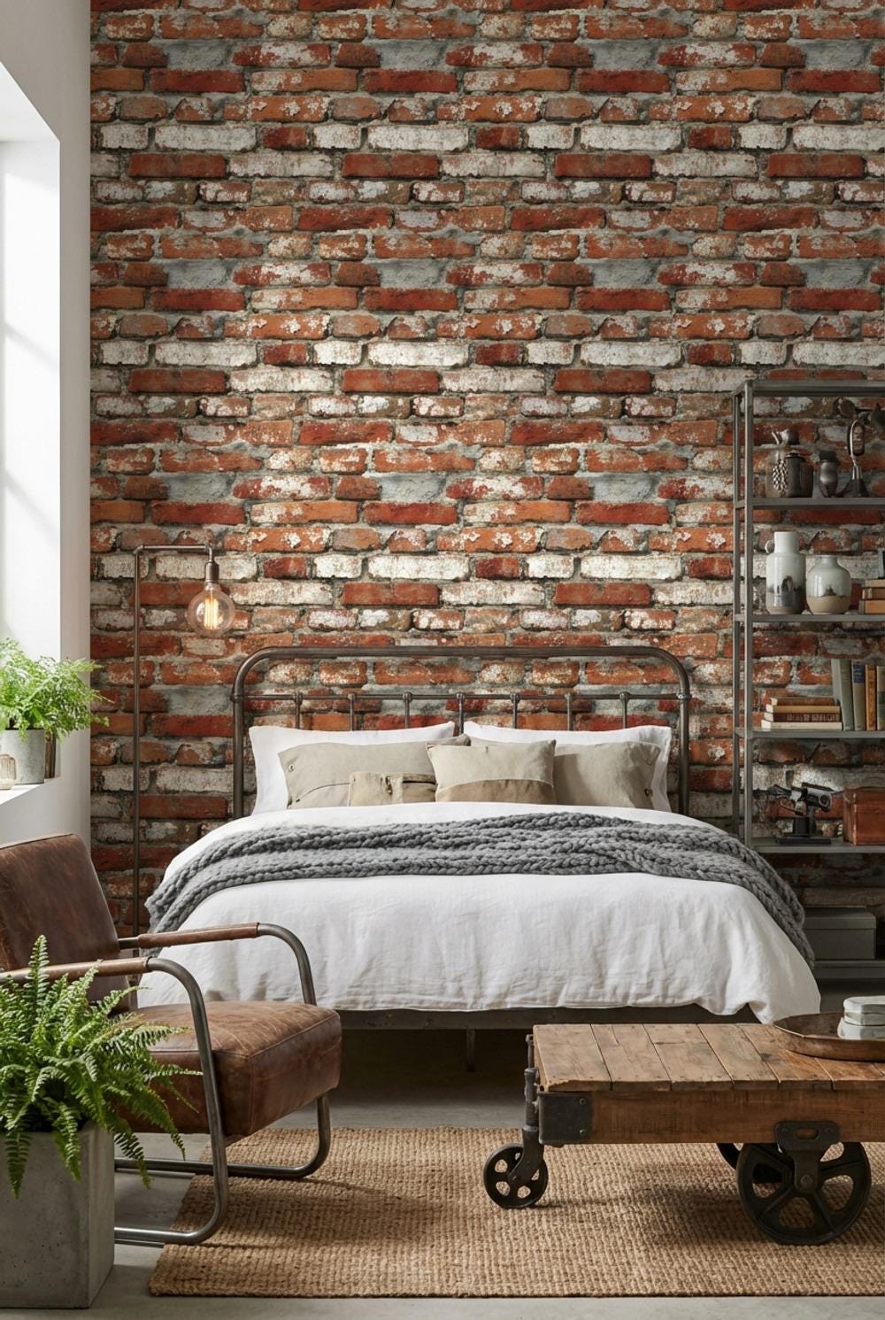 Brick Wall Wallpaper Rustic Industrial Wall Mural