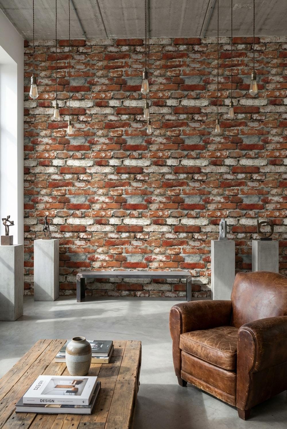 Brick Wall Wallpaper Rustic Industrial Wall Mural