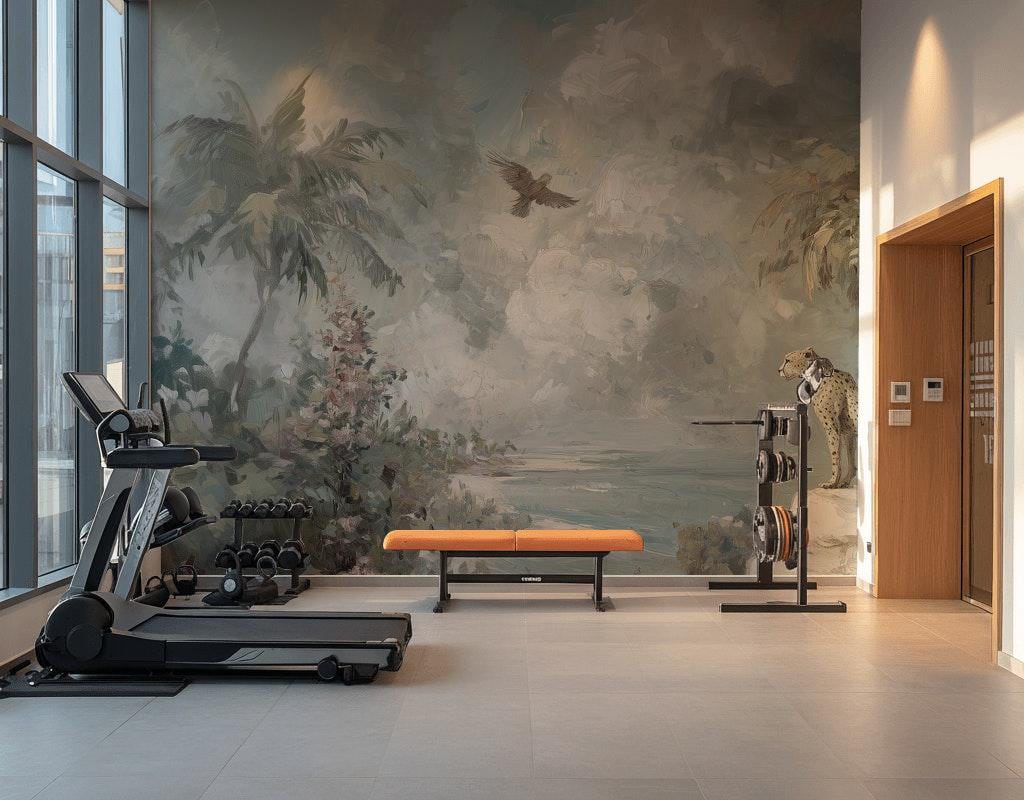 Tropical Cheetah Wallpaper Vintage Landscape Wall Mural