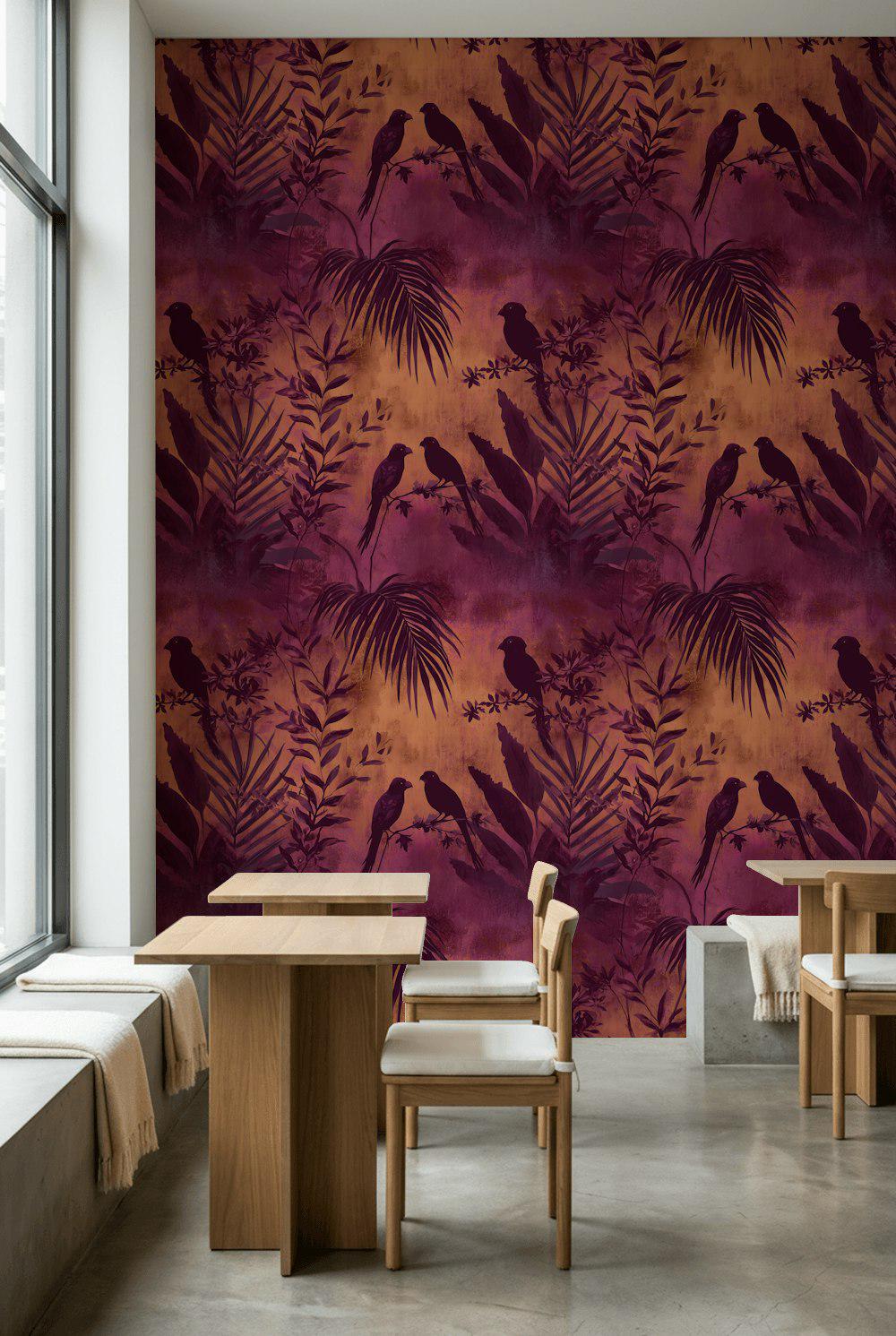 Birds Wallpaper Foliage Tropical Wall Mural