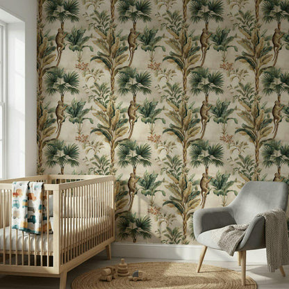 Tropical Wallpaper Monkey Exotic Wall Mural