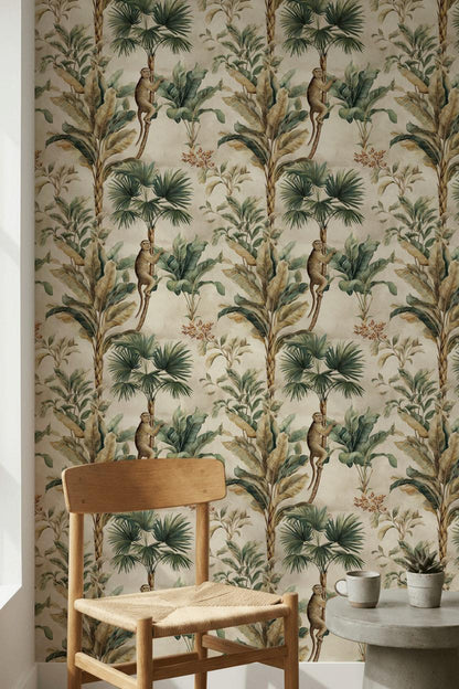 Tropical Wallpaper Monkey Exotic Wall Mural