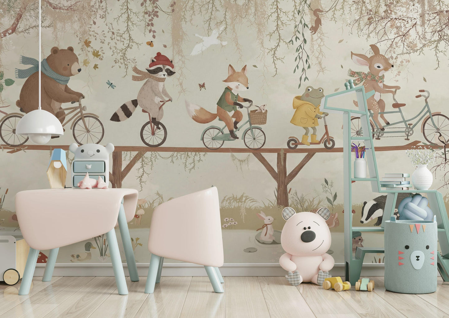 Whimsical Animals Wallpaper Vintage Nature Wall Mural