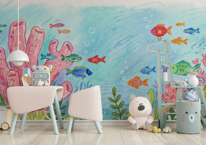 Underwater Wallpaper Fish Coral Wall Mural