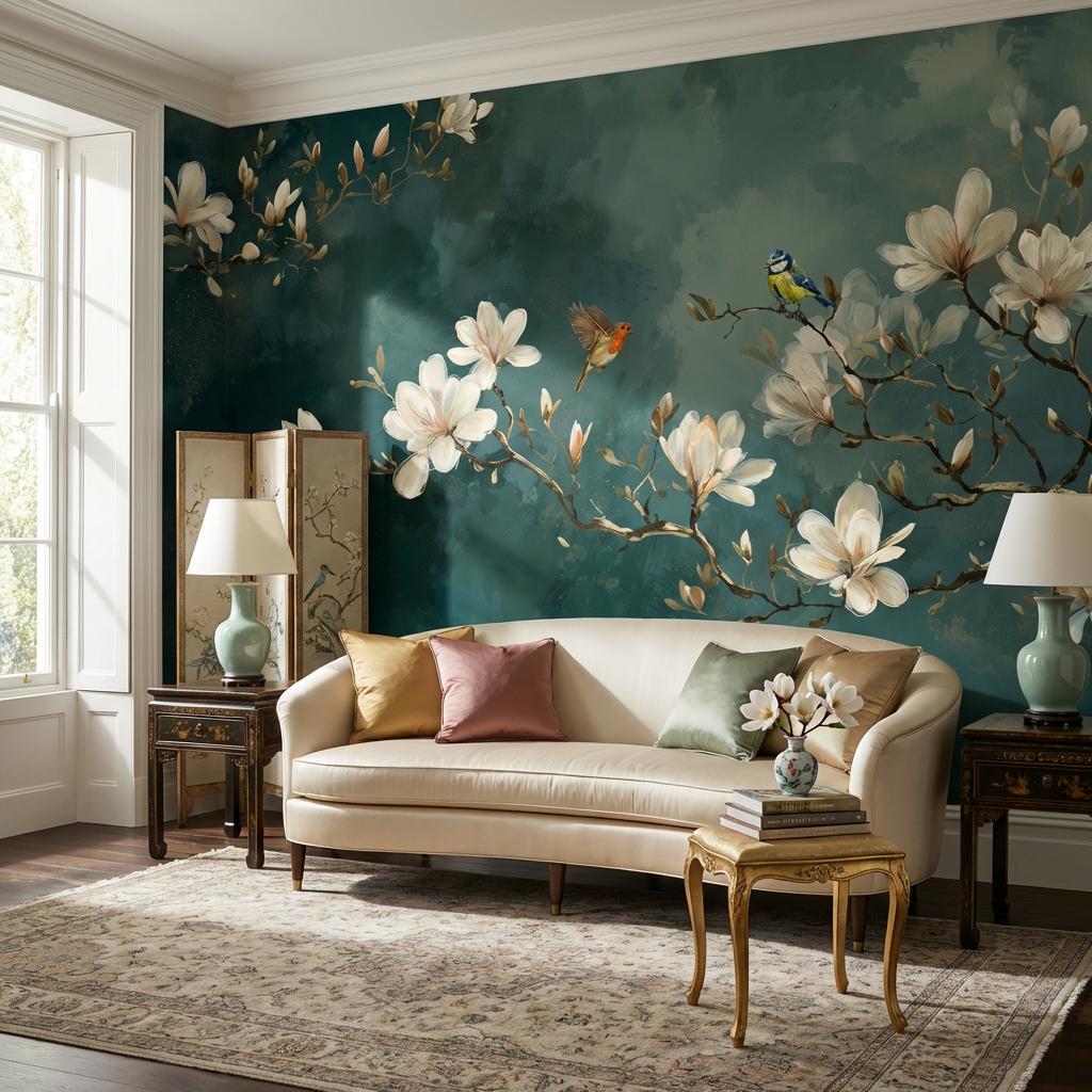 Magnolia Wallpaper Birds Nature Wall Mural