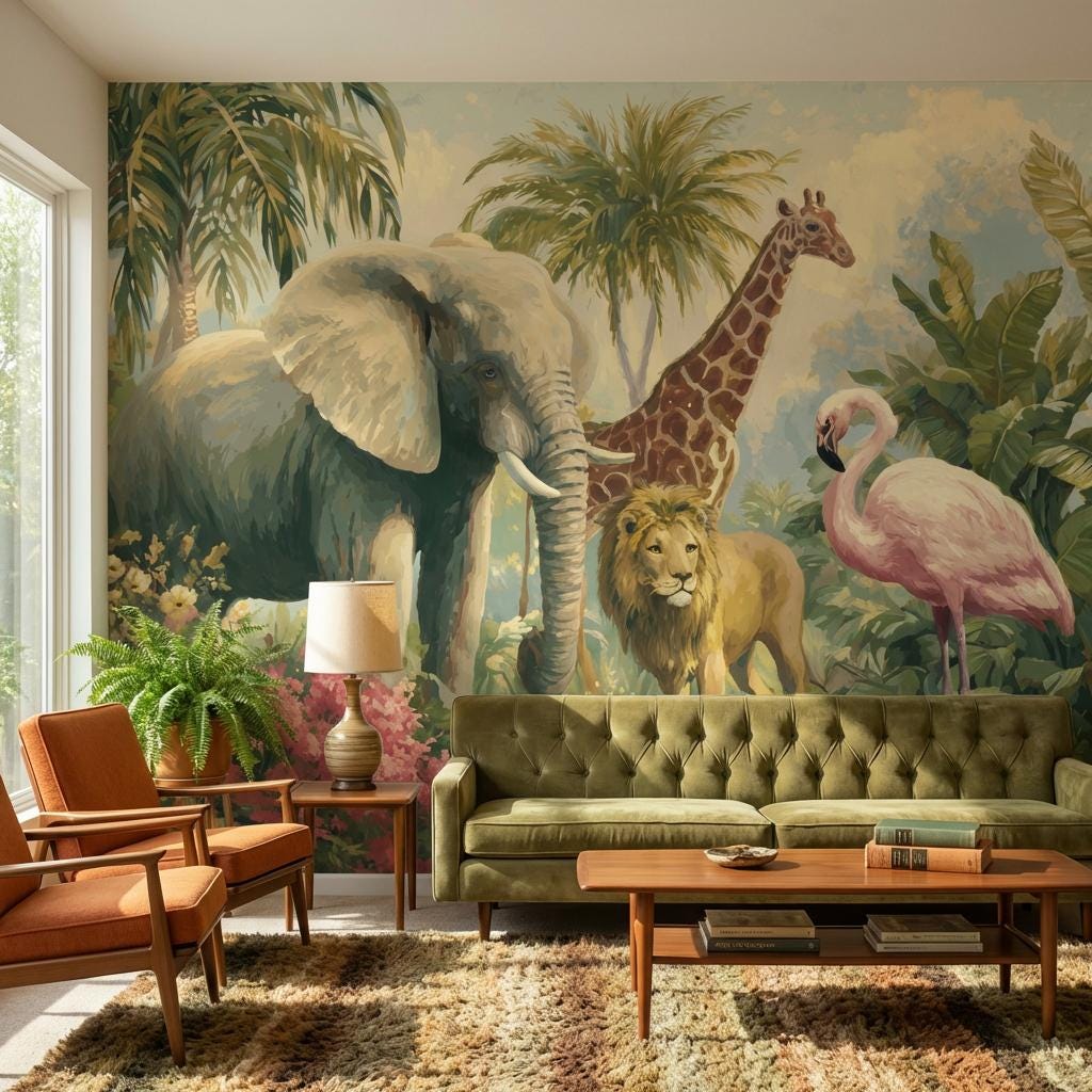 Jungle Wallpaper Tropical Wildlife Wall Mural