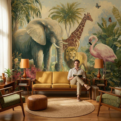 Jungle Wallpaper Tropical Wildlife Wall Mural