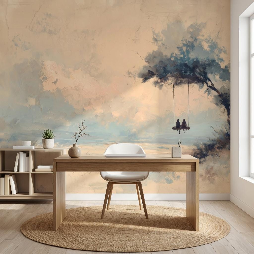 Minimalist Tree Wallpaper Abstract Dreamy Wall Mural