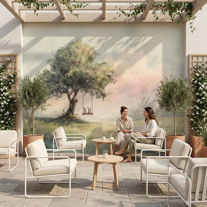 Watercolor Landscape Wallpaper Serene Nature Wall Mural