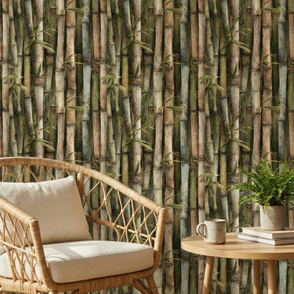 Shades Of Green Wallpaper Natural Bamboo Wall Mural