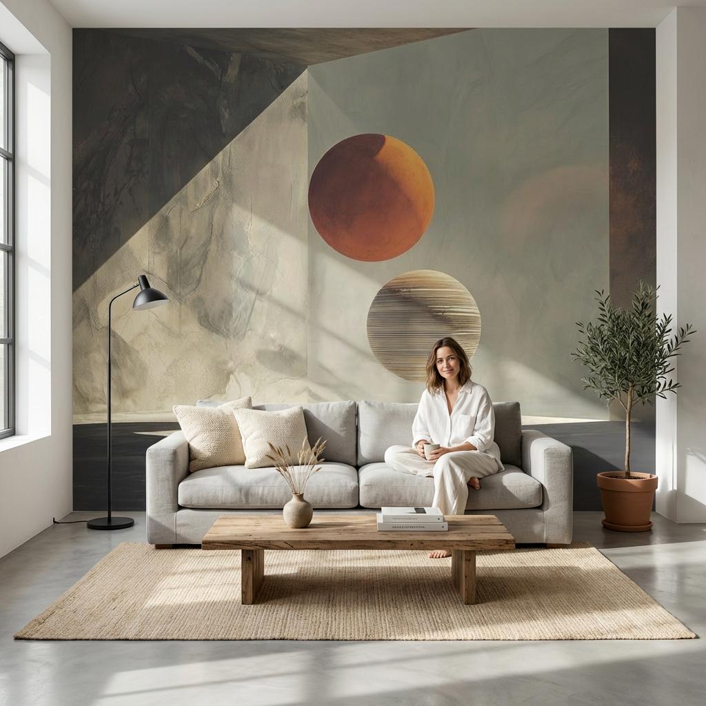 Elegant Sphere Wallpaper Modern Geometric Wall Mural