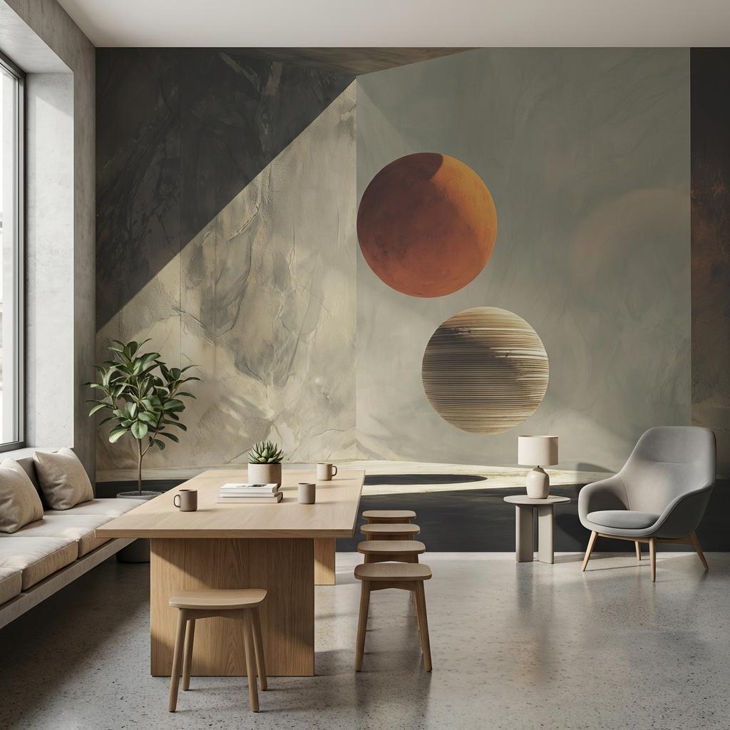 Elegant Sphere Wallpaper Modern Geometric Wall Mural