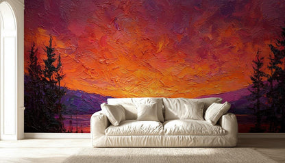 Sunset Wallpaper Landscape Abstract Wall Mural