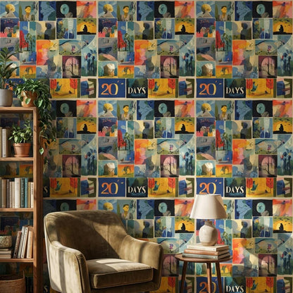 Collage Wallpaper Modern Eclectic Wall Mural