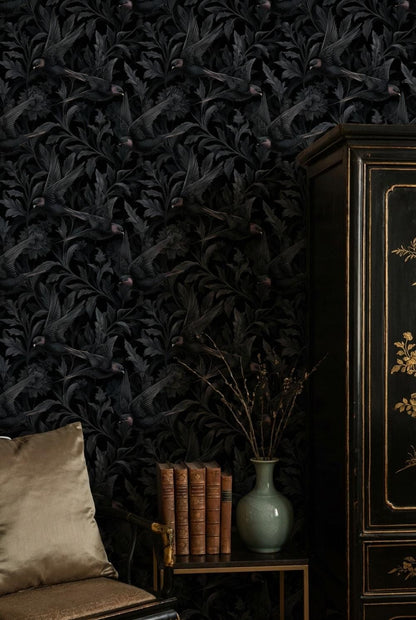 Vintage Birds Wallpaper Floral Elegant Wall Mural