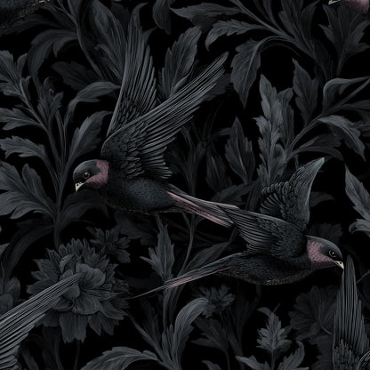 Vintage Birds Wallpaper Floral Elegant Wall Mural