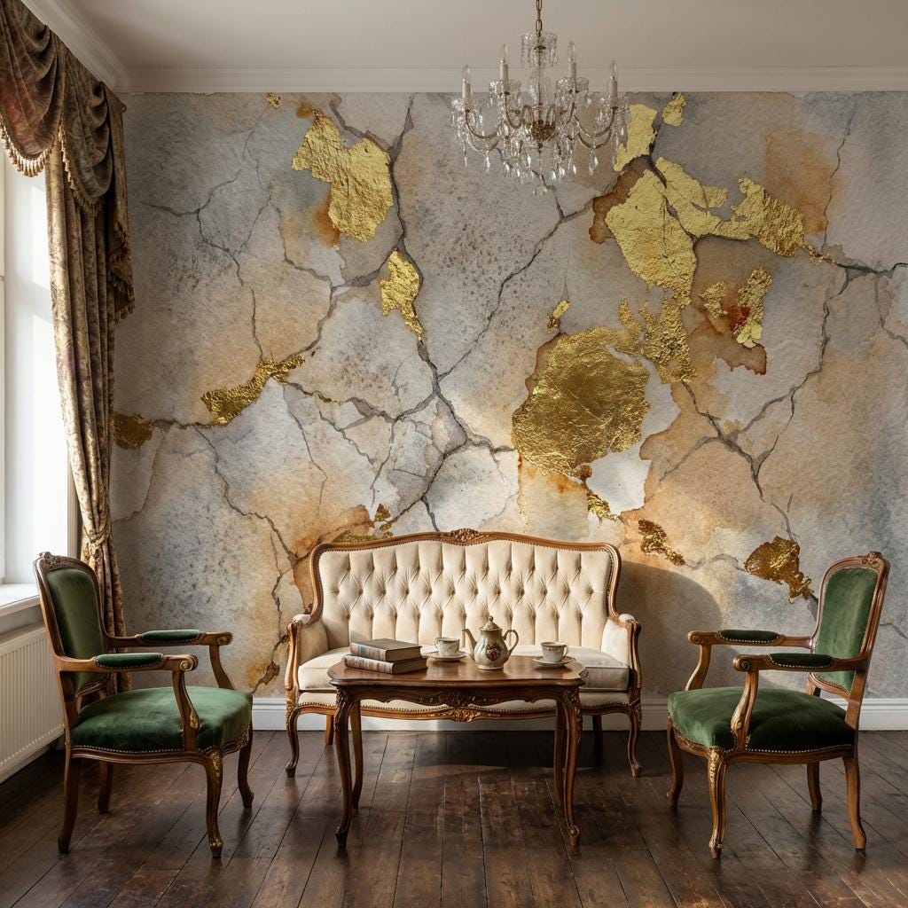 Luxury Abstract Wallpaper Gold Marble Wall Mural