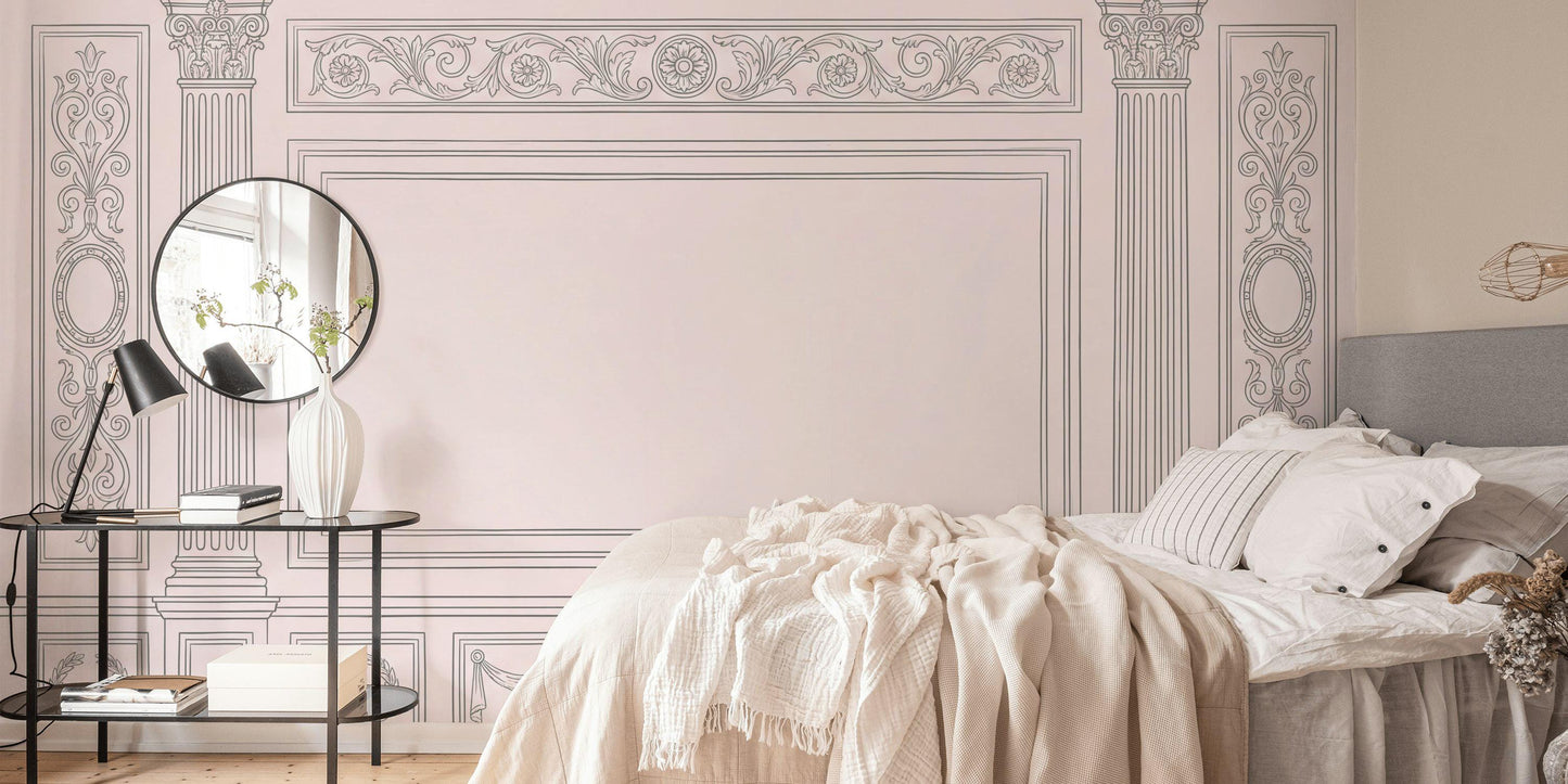 Ornate Wallpaper Classical Columns Wall Mural