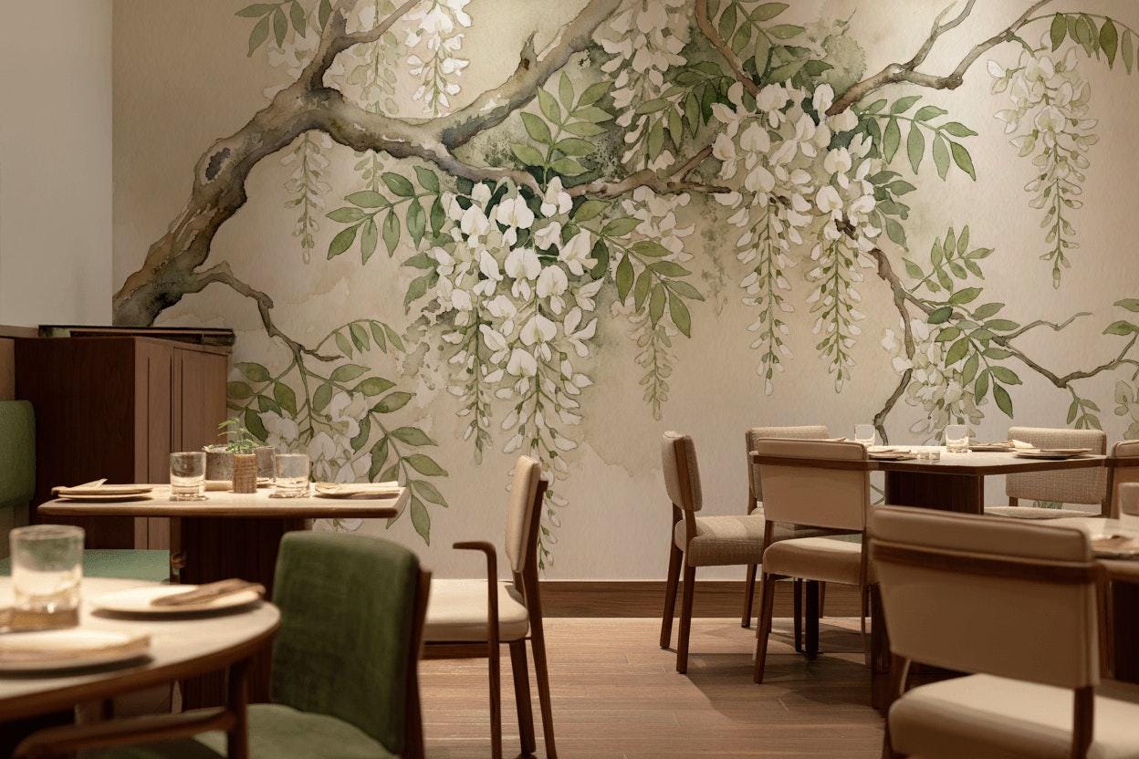 Shades Of Green Wallpaper Watercolor Nature Wall Mural