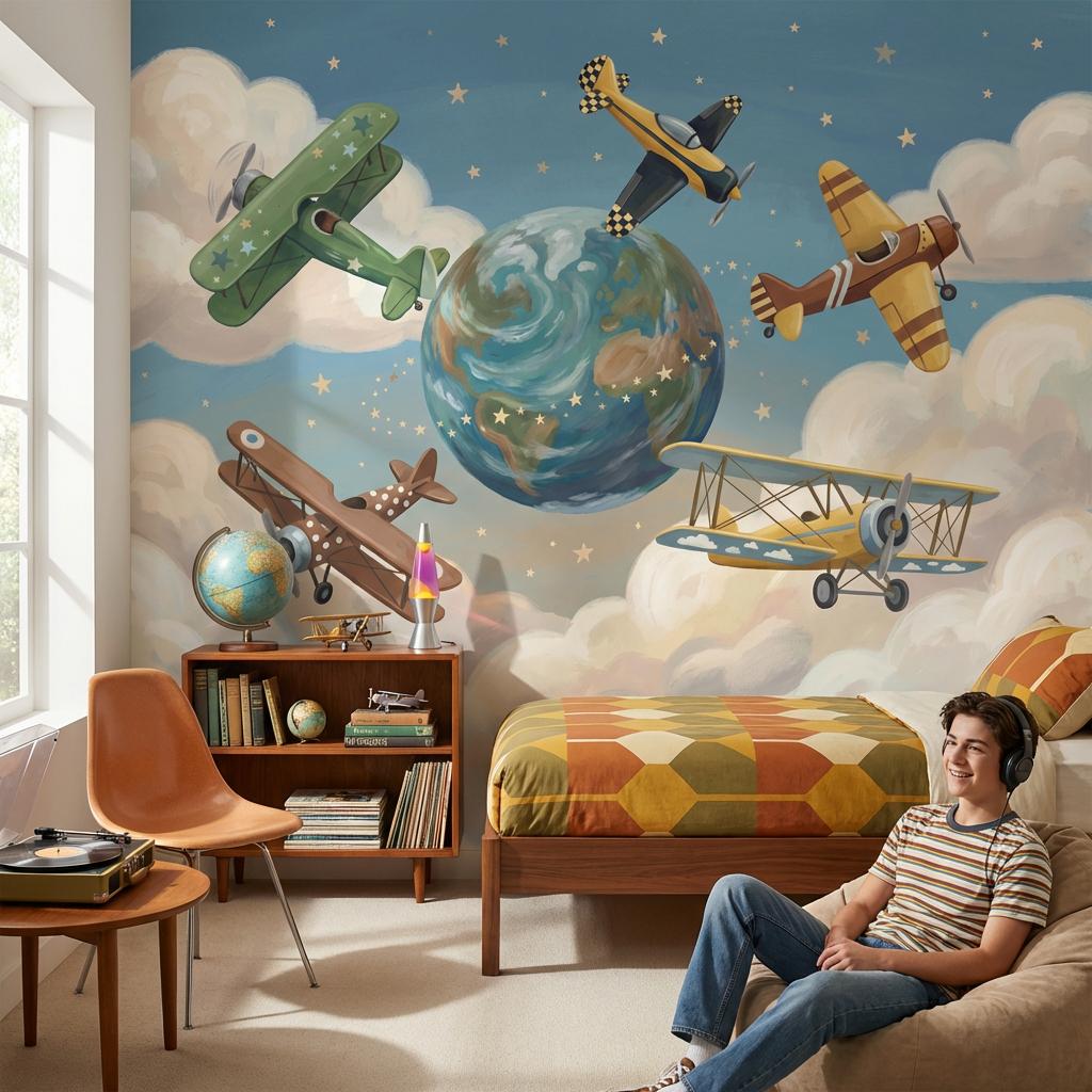Airplanes Wallpaper Whimsical Adventure Wall Mural