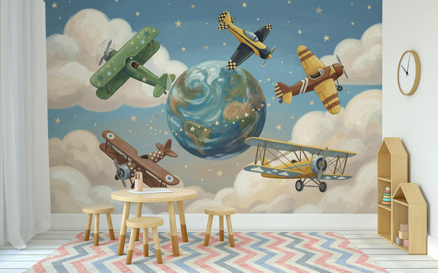 Airplanes Wallpaper Whimsical Adventure Wall Mural