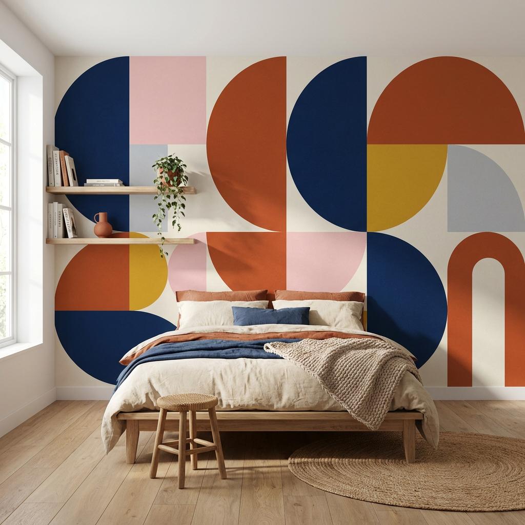 Geometric Wallpaper Abstract Colorful Wall Mural