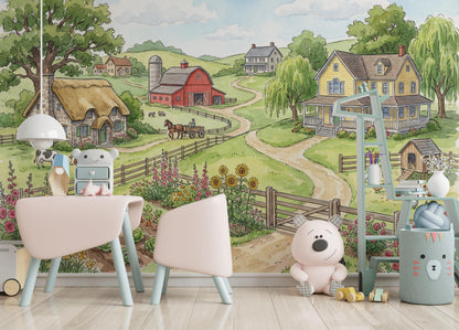 Farm Wallpaper Countryside Cottage Wall Mural