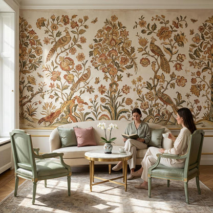 Vintage Floral Wallpaper Birds Traditional Wall Mural
